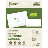 Avery Lazer ve Mürekkep Püskürtmeli Yazıcılar için Çevre Dostu Posta Etiketleri, 5 x 10 inç, Beyaz, Kalıcı, 250'li Paket (48263)