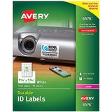 Avery Lazer Yazıcılar için Dayanıklı Beyaz Kapak Kimlik Etiketleri, 1.25" x 1.75", 1600'lü Paket (6576)