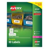 Avery Lazer Yazıcılar için Dayanıklı Beyaz Kaplama Kimlik Etiketleri, 0,67 x 1,75, 3000'li Paket (61533)