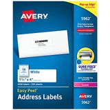 Avery Lazer Yazıcılar için Kolay Soyulan Adres Etiketleri 1-1/3" x 4", 3.500'lü Kutu (5962)