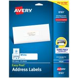 Avery Mürekkep Püskürtmeli Yazıcılar için Sabit Beslemeli Adres Etiketleri, 2,54 cm x 10,16 cm, 500 Etiket, Kalıcı Yapıştırıcı (8161), Beyaz