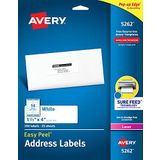 Avery Posta Adresi Etiketleri, Lazer Yazıcılar, 350 Etiket, 1-1/3 x 4, Kalıcı Yapıştırıcı, 5 Paket (5262)