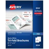 Avery Üç Katlı Yazdırılabilir Broşür Kağıdı, Mürekkep Püskürtmeli Yazıcılar, 100 Broşür ve Posta Contası, 8,5 x 11 (8324)