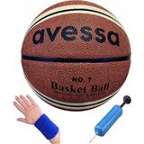 Avessa 3'Lü Profesyonel Basketbol Seti – Bt-170 No7 Basketbol Topu + Pompa + Havlu Bileklik