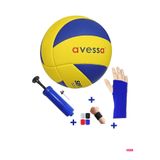 AVESSA 4'lü Voleybol Topu Seti Yapıştırma 8 Panel Soft Touch 275 Gr No 5 Pompa + Kolluk + Havlu Bileklik