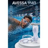 AVESSA 9140 Yetişkin Yüzücü Gözlüğü Beyaz - Deniz Gözlüğü Havuz Gözlüğü - Kadın Erkek Bay Büyük Gözlük Gözlüğü