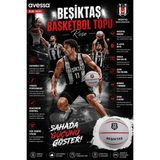 Avessa Beşiktaş Rose Basketbol Topu - Dayanıklı Kauçuk - 520 Gram - 6 Astarlı - 7 Numara - Siyah - Beyaz