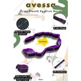 AVESSA BLSB-10 Sert Direnç Lastiği Örme Elastik Egzersiz Bandı Mor Dayanıklı, Kaymaz Yüzey, Ergonomik