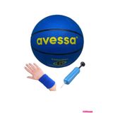 AVESSA Brc-6 Basket Topu Unisex Kauçuk Soft Touch Basketbol Topu Mavi No 6 + Pompa + Havlu Bileklik