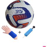 Avessa BSF-035 4 Astar 420 gr No:5 Futbol Maç Topu Orta Sertlikte + El Pompası + Havlu Bileklik - Mavi