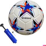 Avessa FT-800 Futbol Topu 4 Astarlı Sert Zemin Halı Saha Topu Maç Topu 420 gr + Top Pompası - Beyaz