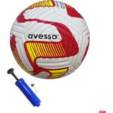 Avessa FT-900 4 Astar 420 gr No:5 Futbol Maç Topu Orta Sertlikte Halı Saha Maç Topu + Top Pompası - Kırmızı