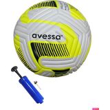 Avessa FT-900 4 Astar 420 gr No:5 Futbol Maç Topu Orta Sertlikte Halı Saha Maç Topu + Top Pompası - Sarı