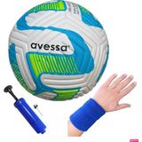 Avessa FT-900 4 Astar 420 gr No:5 Futbol Maç Topu Orta Sertlikte Halı Saha Topu + Pompa + Bileklik - Mavi