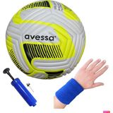 Avessa FT-900 4 Astar 420 gr No:5 Futbol Maç Topu Orta Sertlikte Halı Saha Topu + Pompa + Bileklik - Sarı