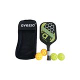 AVESSA Pkl-Set100 Fiberglass Pickleball Seti - Yüksek Dayanımlı Fiberglass - 1 Raket + 4 Top + Çanta