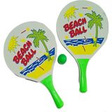Avessa Plaj Tenis Raket Seti (2 Raket 1 Top) Beyaz Yeşil - 23 cm