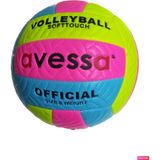 Avessa VLM-700 Makina Dikişli Soft Touch 280 gr Fosforlu Deri Voleybol Topu No:5 - No. 5 - Renkli