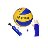 Avessa Voleybol Topu Vl-400 270Gr Yapıştırma El Pompası Parmak Geçmeli Voleybol Kolluğu, Tek Ebat, Avs-Vl400-Elpomp100-Vkolluğu, Lacivert-Sarı