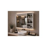 AVEVA HOME Aynalı Banyo Dolabı, Tek Kapaklı 65x60 Üst Modül Mıknatıslı Bas-aç Kapaklı