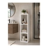 AVEVA HOME LİNDA Dekoratif Çok Amaçlı Beyaz Raf & Banyo Düzenleyici - Yatay Dikey Kullanım 3 Bölmeli Duvar Rafı 90x26x17 cm