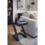 AVİBO HOME Aura Üçlü Zigon Sehpa Takımı Koltuk Sehpası Metal 3lü Yan Sehpa Füme Cam