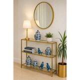 AVİBO HOME Edge Slim Şeffaf Cam Modern Konsol Dar Koridorlar İçin Dresuar 100*20*90
