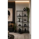 AVİBO HOME Elegra Kitaplık Dekoratif Aksesuar Rafı Füme Cam Raflı 100*30*165