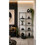 AVİBO HOME Elegra Kitaplık Dekoratif Aksesuar Rafı Şeffaf Cam Raflı 100*30*165