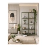 AVİBO HOME Elegra Yeşil Füme Cam Kitaplık Dekoratif Aksesuar Rafı Cam Raflı 100*30*165