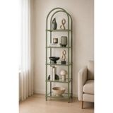 AVİBO HOME Estee Yeşil 5 Raf Kitaplık Dekoratif Aksesuar Rafı Mutfak Rafı 40*30*190