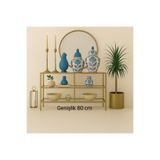 AVİBO HOME Monte Gold Dresuar Kahve Köşesi Modern Konsol 80 cm Şeffaf Cam