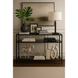AVİBO HOME Peru Siyah Dresuar Kahve Köşesi Modern Konsol 100 cm Füme Cam