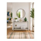 AVİBO HOME Santino Açık Gri Füme Cam 80*20*85 Dar Alanlar İçin Dresuar Kahve Köşesi Modern Konsol