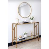 AVİBO HOME Zentina Gold Dresuar Kahve Köşesi Modern Konsol 100 cm Şeffaf Cam