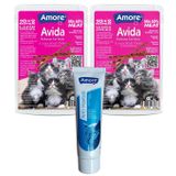 Avida 12-Kuzu, 12-Somon Kedi Ödül Sticks, Anti-Hairball Tüy Yumağı Önleyici Pasta 100ml
