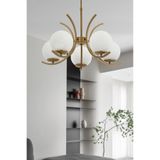 avimonaydınlatma 5'Lİ BEYAZ GLOB CAMLI ESKİTME MODERN SARKIT AVİZE OTURMA ODASI SALON