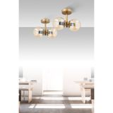 avimonaydınlatma ÇAKRA 2'Lİ BAL RENGİ GLOB CAMLI MODERN ESKİTME PLAFONYER AVİZE
