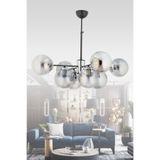 avimonaydınlatma İBİZA 8'Lİ FÜME GLOB CAMLI MODERN SARKIT AVİZE OTURMA ODASI SALON ANTRE