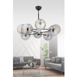 avimonaydınlatma MADRİD 8'Lİ FÜME GLOB CAMLI MODERN SARKIT AVİZE OTURMA ODASI SALON ANTRE