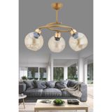 avimonaydınlatma MAVERA 3 LÜ BAL CAMLI ESKİTME PLAFONYER AVİZE OTURMA ODASI SALON YATAK ODASI