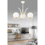 avimonaydınlatma OPPO 3'LÜ BEYAZ GLOB CAMLI BEYAZ MODERN SARKIT AVİZE OTURMA ODASI SALON
