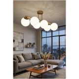 avimonaydınlatma TİVOLİ 6 LI ESKİTME RENKTE BEYAZ GLOB CAMLI PLAFONYER AVİZE OTURMA ODASI SALON YATAK ODASI