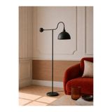 avizade ARVENA Siyah Metal Premium Tasarım Hareketli Başlıklı Şapkalı Ayaklı Lambader E27 Duy Uyumlu Modern Minimalist Dekoratif Zemin Lambası Salon Oturma Odası Köşe Okuma Lambası