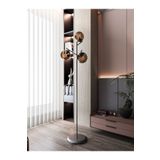 avizade AURA 3'lü Siyah Metal Bal Cam Küre Lambader - Metal Gövdeli Modern Yer Lambası