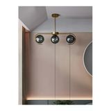 Avizade Ayza Modern Eskitme Metal Gövdeli 3’Lü Füme Cam Küre Avize | Aydınlatma Avize Modeli