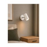 avizade FOCUS Modern Elektrikli Beyaz Metal Tekli Spot Aplik – Hareketli Başlıklı Silindir Duvar Lambası - Yönlendirilebilir LED Uyumlu İç Mekan Aydınlatma