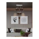Avizade Galaxy Modern 10'Lu Sarkıt Beyaz Metal Avize - Bal Rengi Cam, E27 Duy, Dekoratif Aydınlatma
