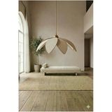 Avizade Lotus Çiçeği Tasarımlı Modern Avize - Eskitme Çerçeveli Kumaş Kaplama - E27 Duy Uyumlu