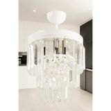 avizade Lüks Beyaz Kristal Taşlı Modern Plafonyer Avize. Salon/Mutfak/Antre/Oturma Odası/Mağaza/ShowRoom Beyaz 30 x 46